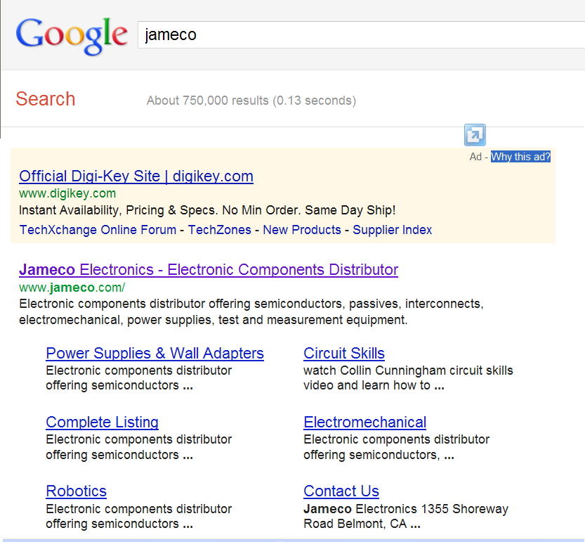 Digikey steals keywords of its competitors.png